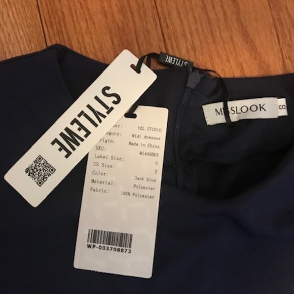 Dark blue midi dress. Size 2. - Picture 5 of 6